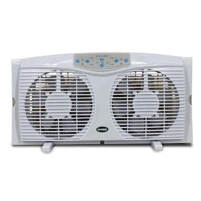 Optimus Twin 8” Window Fan 3 Speed, White (93678922M)