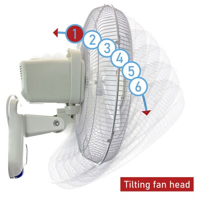 ViaAir 16” Oscillating Wall Fan 3 Speed, White (936109798M)