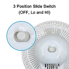 Optimus 7” Personal Clip On Fan 2 Speed, White (93678847M)