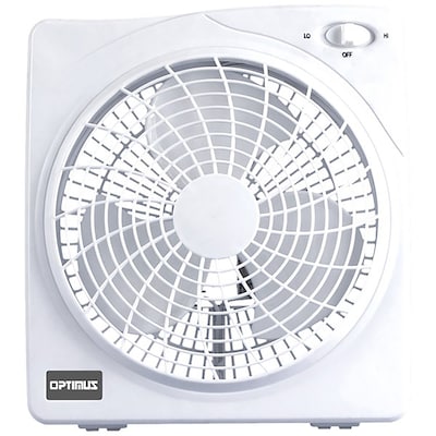 Optimus 10” Box Fan 2 Speed, White (93678908M)