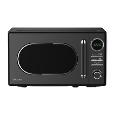 Magic Chef 0.7-Cu. Ft. 700W Retro Countertop Microwave, Black (MC77CMB)