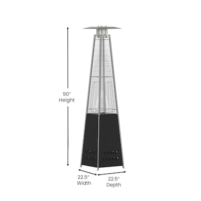 Flash Furniture Sol Propane Patio Outdoor Heater, 42,000 BTU, Black (NANFSDC02BK)