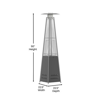 Flash Furniture Sol Propane Patio Outdoor Heater, 42,000 BTU, Slate Gray (NANFSDC01GY)
