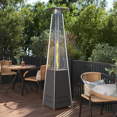 Flash Furniture Sol Propane Patio Outdoor Heater, 42,000 BTU, Slate Gray (NANFSDC01GY)