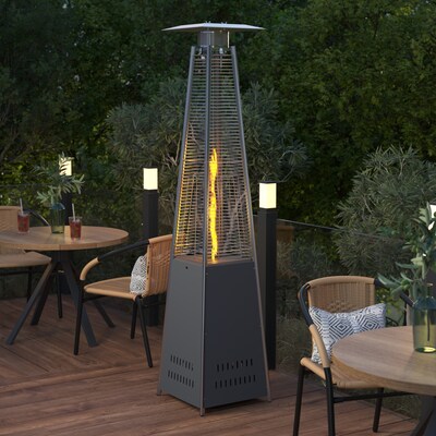 Flash Furniture Sol Propane Patio Outdoor Heater, 42,000 BTU, Slate Gray (NANFSDC01GY)