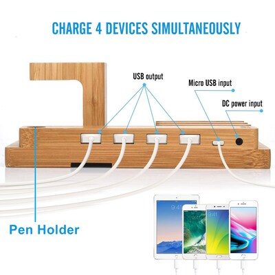 Trexonic USB-A Charging Station, Brown (936105166M)