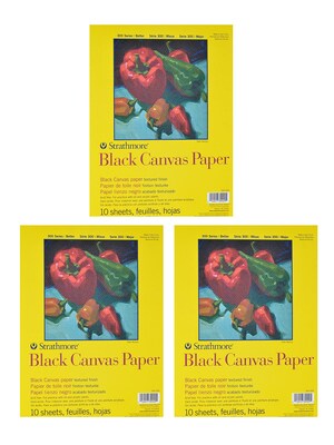 Strathmore 300 Series Black Canvas Paper 9 in. x 12 in. 10 sheets [Pack of 3](PK3-310-209)