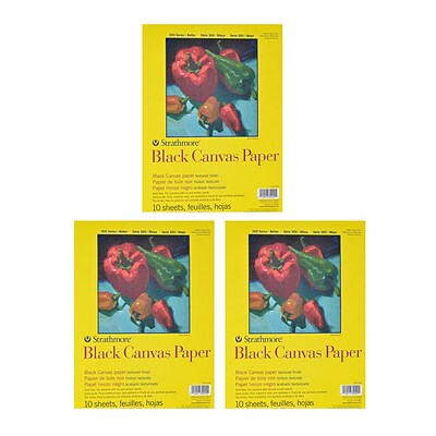 Strathmore 300 Series Black Canvas Paper 9 in. x 12 in. 10 sheets [Pack of 3](PK3-310-209)