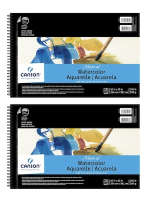 Canson Montval Watercolor Paper 10 in. x 15 in. pad of 12 wire bound 140 lb. cold press [Pack of 2](PK2-100511059)