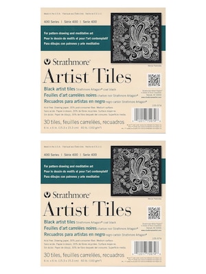 Strathmore Artist Tiles black drawing pad of 30 6 in. x 6 in. [Pack of 2](PK2-105-974-1)