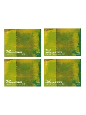 Global Art Fluid Hot Press Watercolor Paper block 6 in. x 8 in. 15 sheets [Pack of 4](PK4-850068)