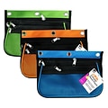 CLI 3 Pocket Pencil Pouch, Expanding to 2.25, Assorted Colors, 3/Pack (CHL763653)
