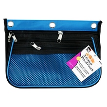 CLI 3 Pocket Pencil Pouch, Expanding to 2.25, Assorted Colors, 3/Pack (CHL763653)