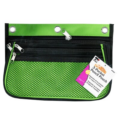 CLI 3 Pocket Pencil Pouch, Expanding to 2.25", Assorted Colors, 3/Pack (CHL763653)