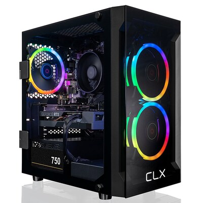 CLX SET TGMSETRTA3502BM Gaming Desktop Computer, AMD Ryzen 7 5700X, 16GB Memory, 1TGB SSD, 2TB HDD