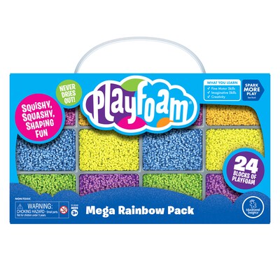 Educational Insights Playfoam Mega Rainbow Pack, 24 Blocks Of Playfoam (EI-2045)