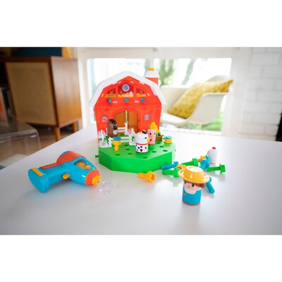 Educational Insights Design & Drill Bolt Buddies Barn STEM Toy, 32 Pieces (EI-4134)