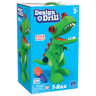 Educational Insights Design & Drill T-Rex STEM Toy, 13-Pieces (EI-4137)