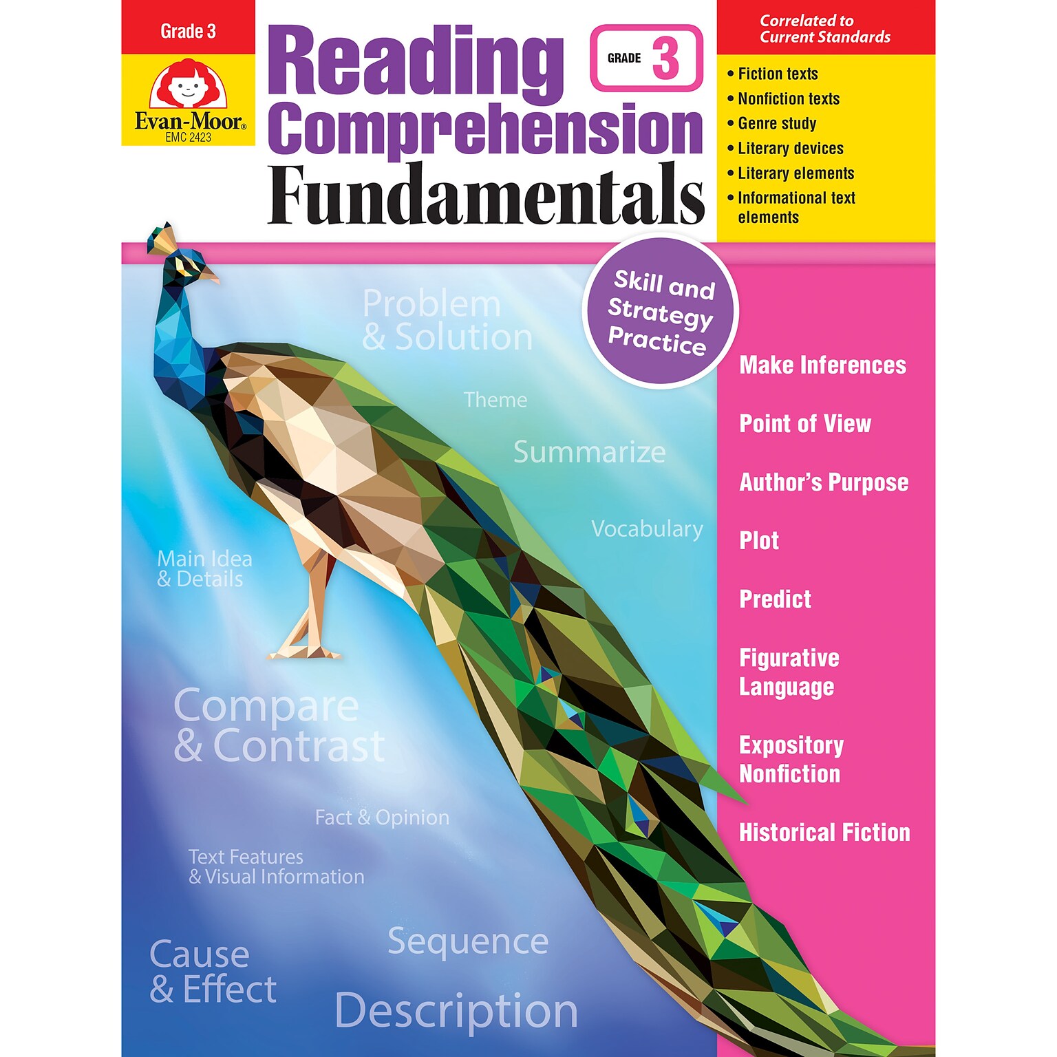 Evan-Moor Reading Comprehension Fundamentals Resource Book, Grade 3