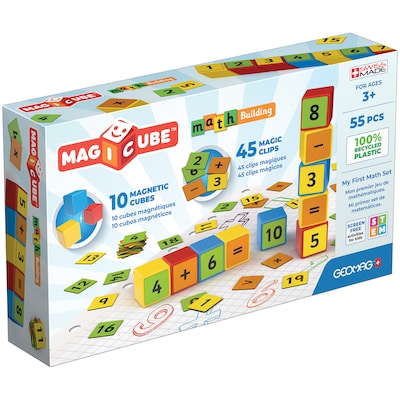 Geomag Magicube Math Building Set, Recycled, 55 Pieces (GMW256)