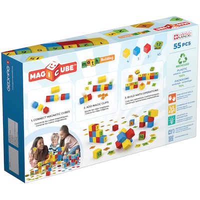 Geomag Magicube Math Building Set, Recycled, 55 Pieces (GMW256)
