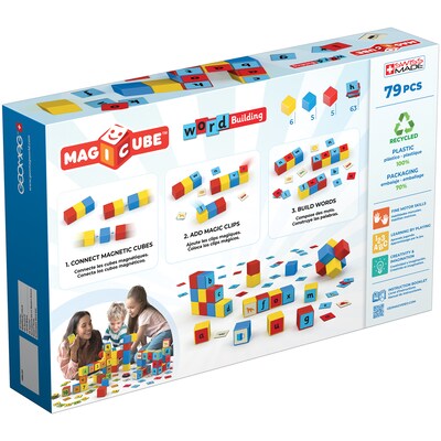 Geomag Magicube Word Building Set, Recycled, 79 Pieces (GMW259)