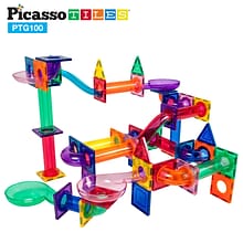 PicassoTiles Marble Run Building Blocks, 100 Pieces (PCTPTG100)