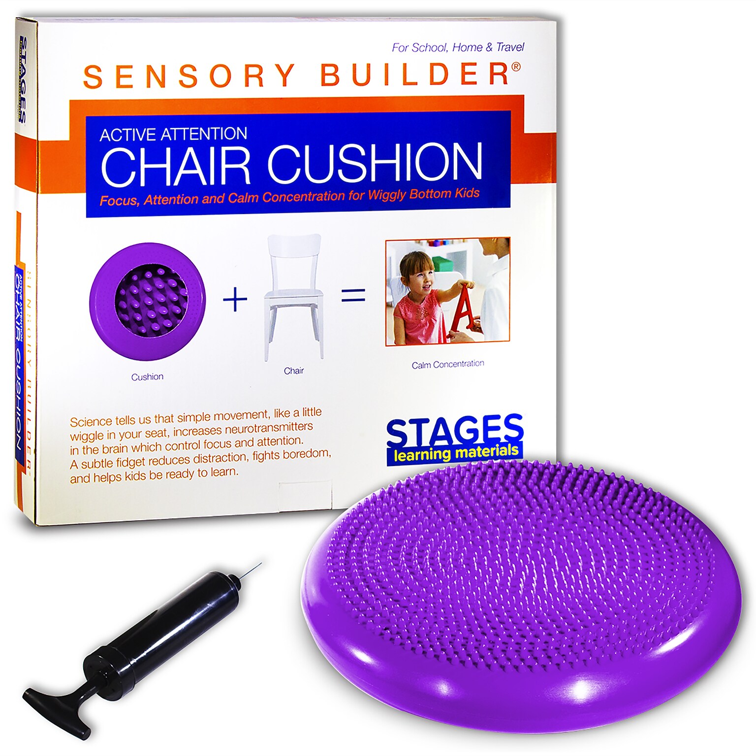 Stages Learning Materials Sensory Builder: Wiggle Cushion, Purple, Seating (SLM803)