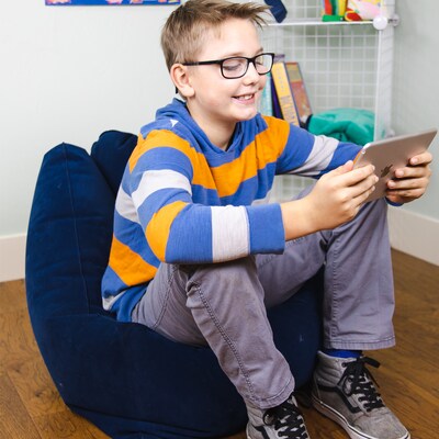 Bouncyband Comfy Cozy Peapod Inflatable Chair for Kids (BBAPDCHBU)