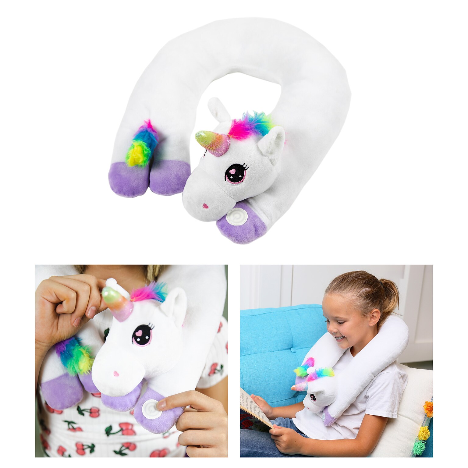 Bouncyband Sensory Vibrating Neck Pillow, Unicorn (BBAVNUN)