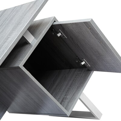 Modern Office Desk with Storage Gray - Techni Mobili