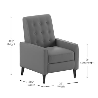 Flash Furniture Ezra LeatherSoft Pushback Recliner, Light Gray (SGSX80415NLGY)