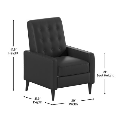 Flash Furniture Ezra LeatherSoft Pushback Recliner, Black (SGSX80415NBK)