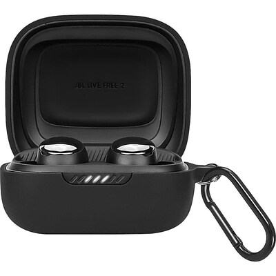 SaharaCase Anti-Slip Silicone Case for JBL Live Free 2 Headphones, Black (HP00119)