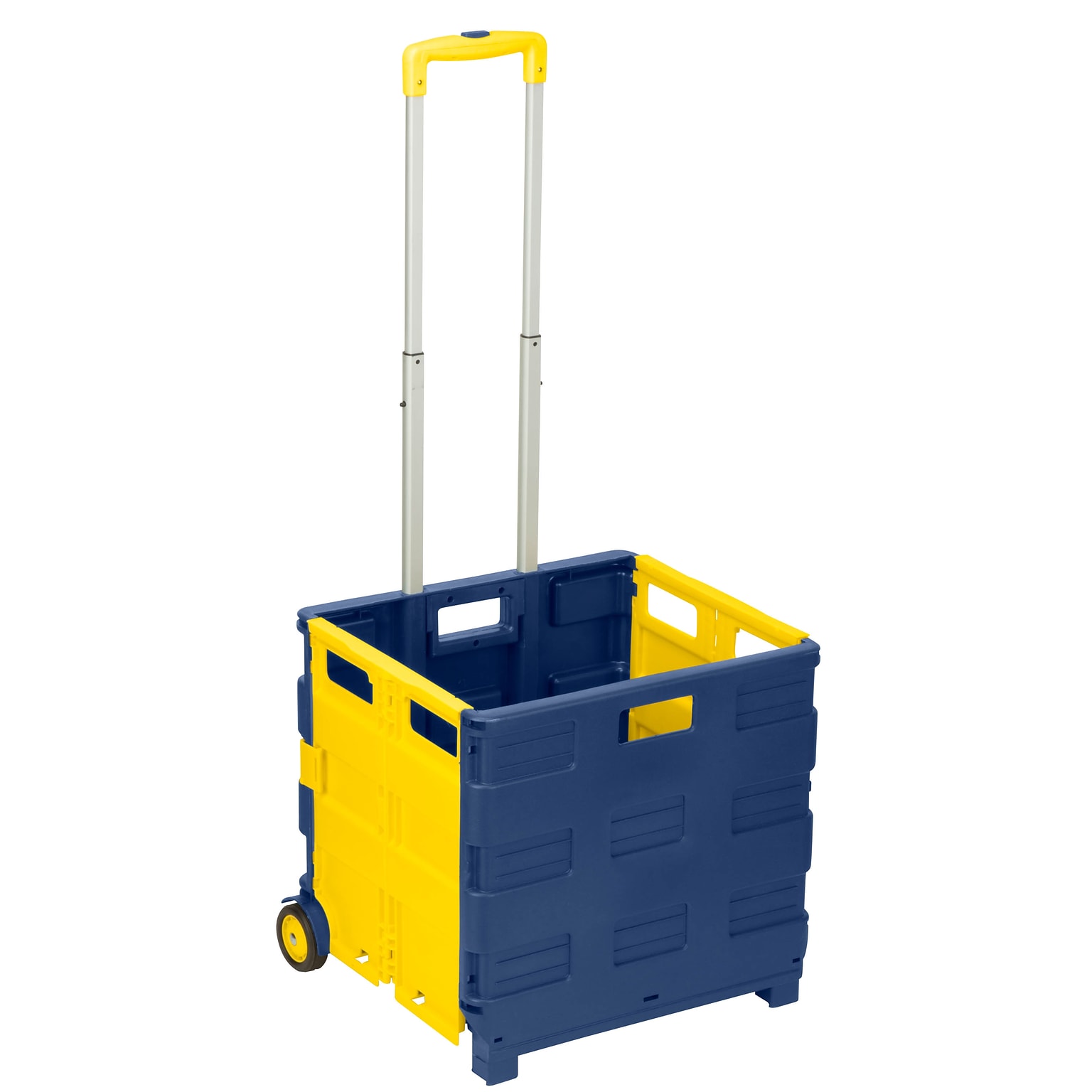 Honey-Can-Do Mobile Folding Utility Cart with Wheels, Blue/Yellow (CRT-03622)