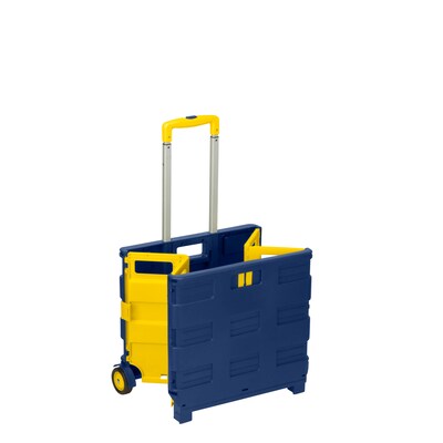 Honey-Can-Do Mobile Folding Utility Cart with Wheels, Blue/Yellow (CRT-03622)