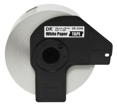 Brother DK-2246 Extra Wide Width Continuous Paper Labels, 4-7/100 x 100, Black on White (DK-2246)