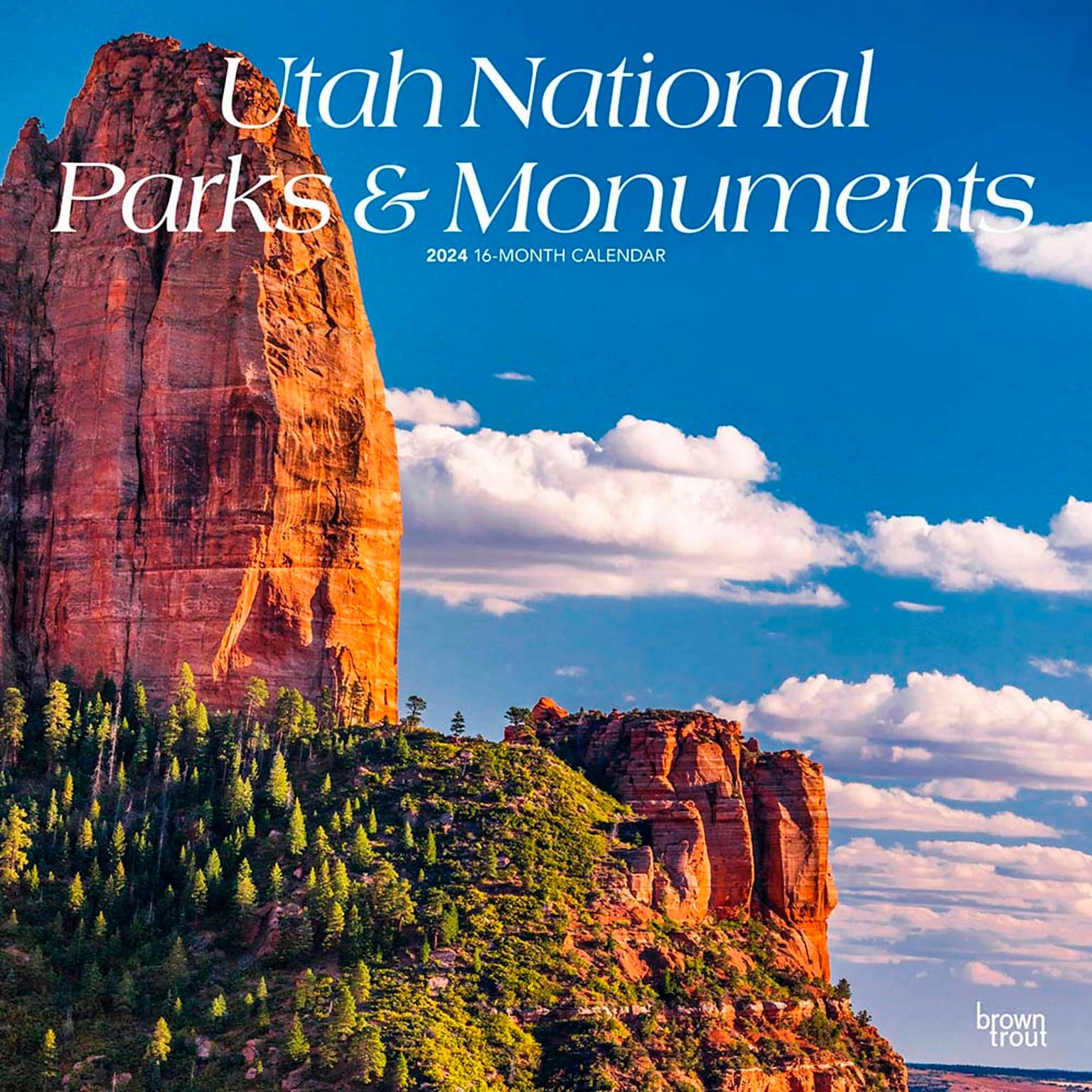 2024 BrownTrout Utah National Parks & Monuments 12 x 12 Monthly Wall Calendar (9781975467302)