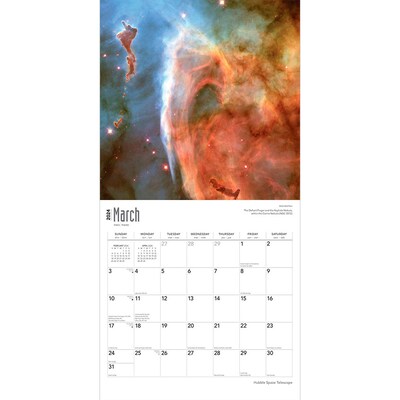 2024 BrownTrout Hubble Space Telescope 12" x 12" Monthly Wall Calendar (9781975463151)