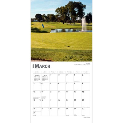 2024 BrownTrout Golf Courses 12" x 12" Monthly Wall Calendar (9781975462956)