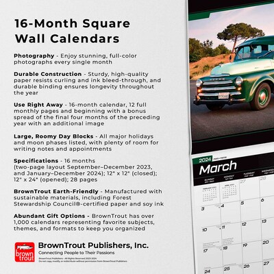 2024 BrownTrout Classic American Pickups  12" x 12" Monthly Wall Calendar (9781975469023)
