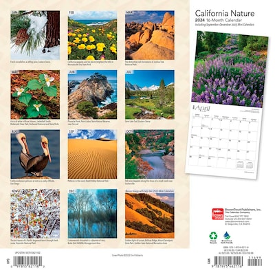 2024 BrownTrout California Nature 12 x 12 Monthly Wall Calendar (9781975462116)