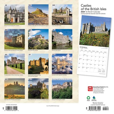 2024 BrownTrout Castles of the British Isles 12 x 12 Monthly Wall Calendar (9781975467425)