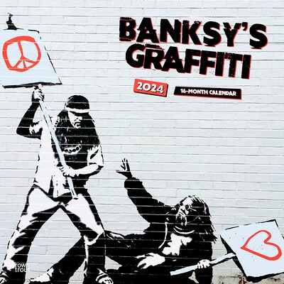 2024 BrownTrout Banksys Graffiti 12 x 12 Monthly Wall Calendar (9781975466725)