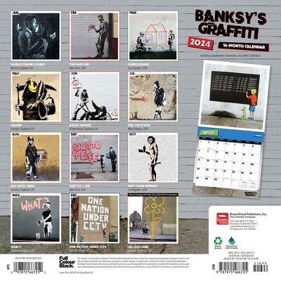 2024 BrownTrout Banksy's Graffiti 12" x 12" Monthly Wall Calendar (9781975466725)