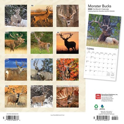 2024 BrownTrout Monster Bucks 12 x 12 Monthly Wall Calendar (9781975464073)