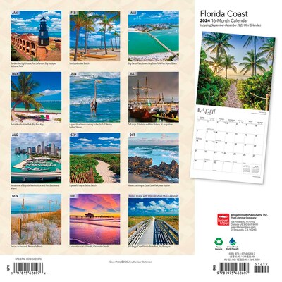 2024 BrownTrout Florida Coast 12 x 12 Monthly Wall Calendar (9781975462697)