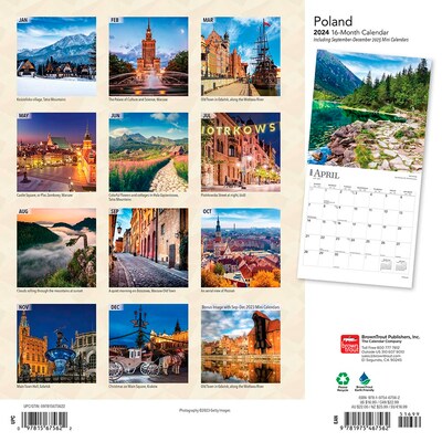 2024 BrownTrout Poland 12 x 12 Monthly Wall Calendar (9781975467562)