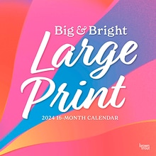 2024 BrownTrout Big & Bright Large Print Matte 12 x 12 Monthly Wall Calendar (9781975457945)
