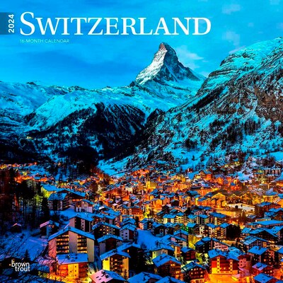 2024 BrownTrout Switzerland 12 x 12 Monthly Wall Calendar (9781975467647)